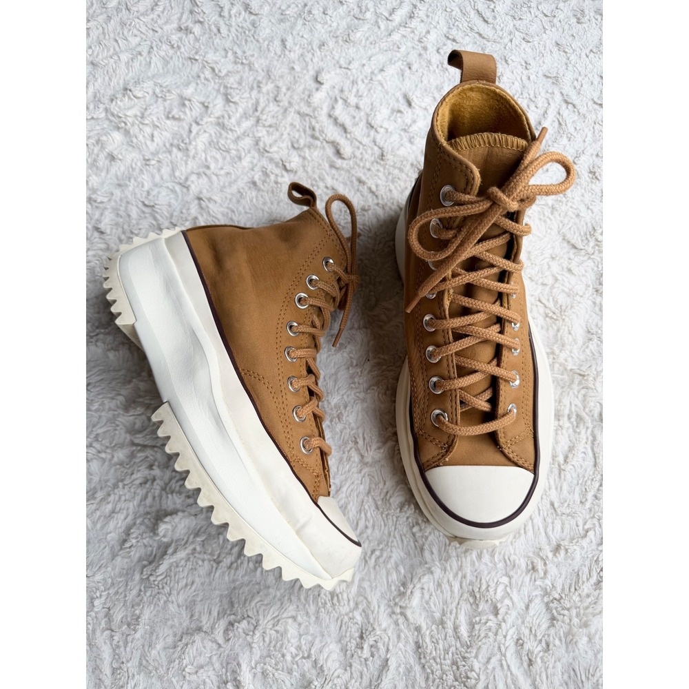 Converse Run Star Hike High Top Leather Platform Sneakers Wheat Tan Lug Sole 8.5